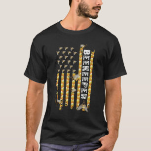 Beekeeping American USA Flag Honeycomb Honey Bees T-Shirt