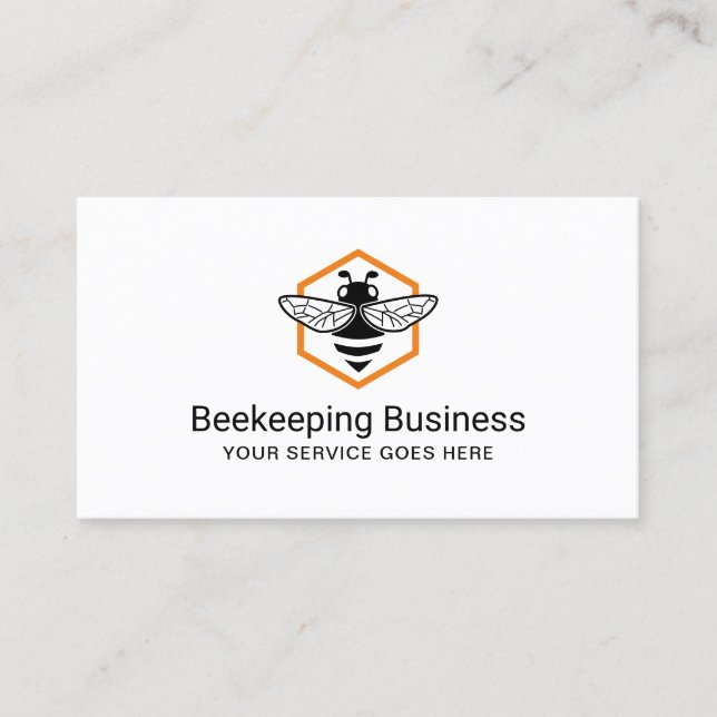 Beekeeping Bee Logo Honey Apiary Farm Business Card (Front)