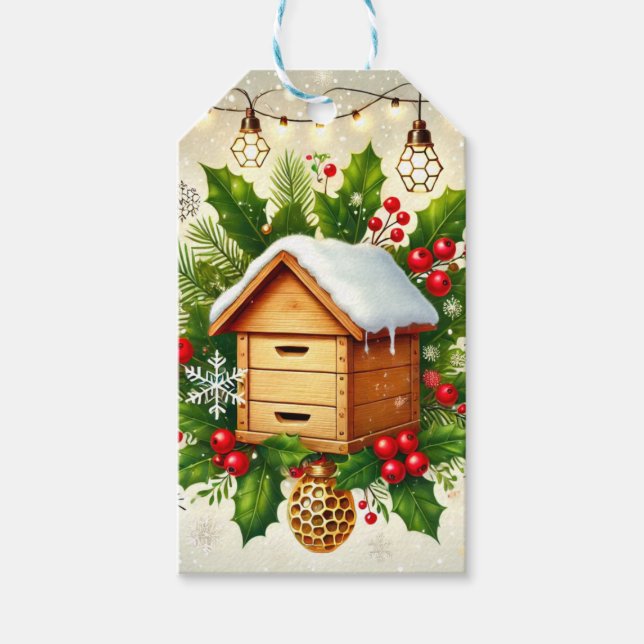 Beekeeping Christmas Gift Tag | Transfer Design (Front)