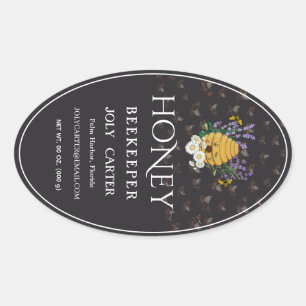 Beekeeping Honey Labels Honeybee & Honeycomb Des