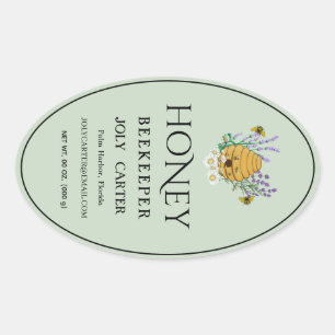 Beekeeping Honey Labels Honeybee & Honeycomb Des