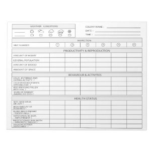 beekeeping log - Honey Bee Farming Tracker Notepad