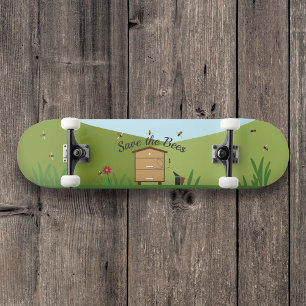 Beekeeping scene - Save the Bees Skateboard