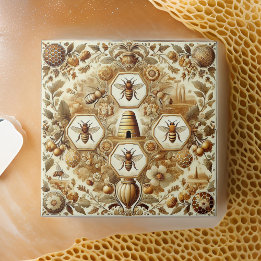 Beekeeping Stamps Ukraine Apiculture Vintage  Cera Ceramic Tile