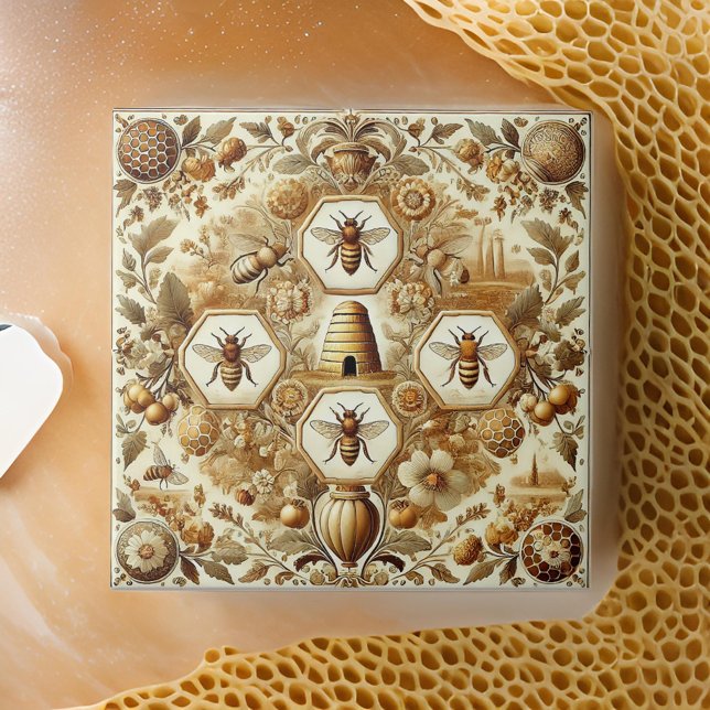 Beekeeping Stamps Ukraine Apiculture Vintage  Cera Ceramic Tile (Creator Uploaded)