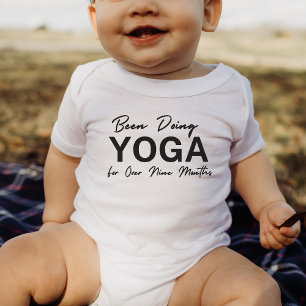 Been Doing Yoga For Over nine Months Funny Yoga Baby Bodysuit