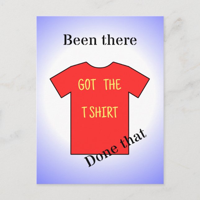 Been there done that red tshirt postcard (Front)