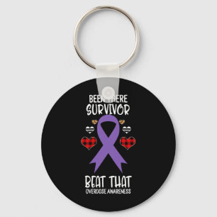Been There Survivor Beat That Overdose Awareness R Key Ring
