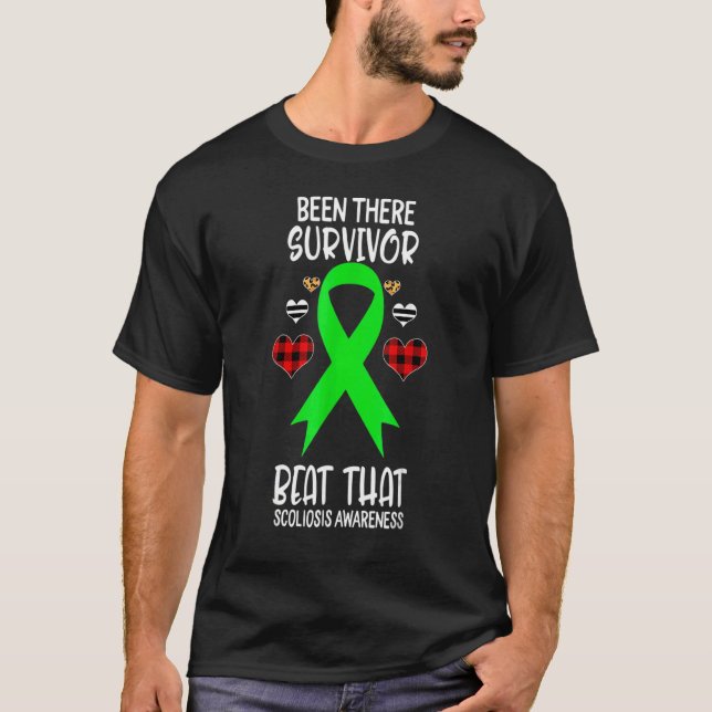Been There Survivor Scoliosis Awareness Ribbon T-Shirt (Front)