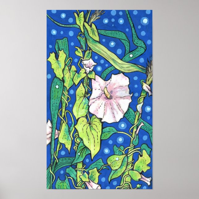 Beendweed Reed Summer Wildflowers Floral Painting  Poster (Front)