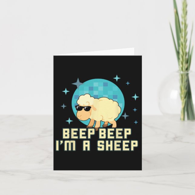 Beep Beep I'm A Sheep Funny Farm Animal Novelty Gi Card (Front)