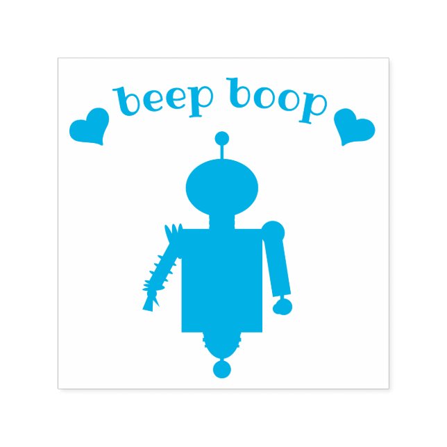 Beep Boop Cute Robot Stamp (Design)