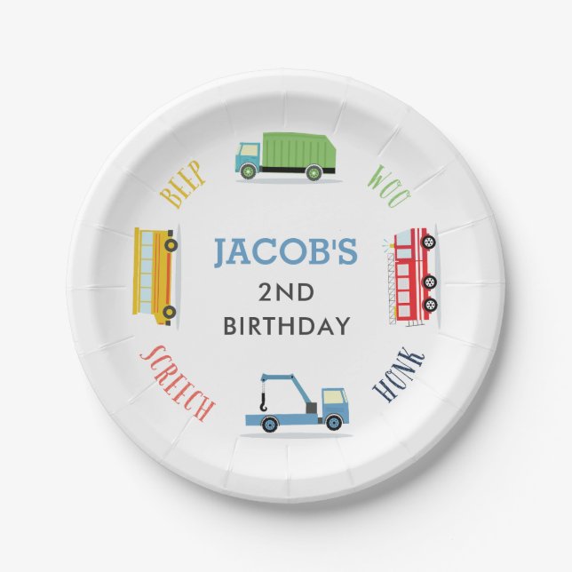 Beep Honk screech Paper Plates (Front)