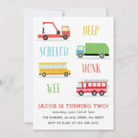 Beep Screech Wee Kid's birthday party Invitation