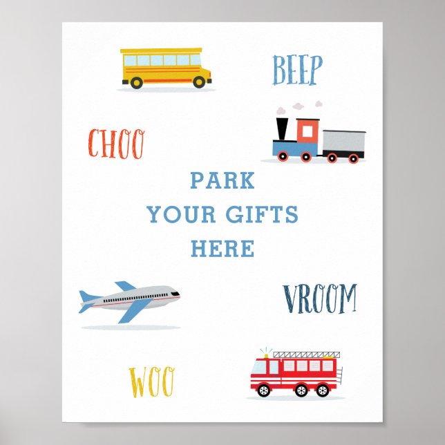 Beep Vroom woo Aeroplane birthday party Poster (Front)