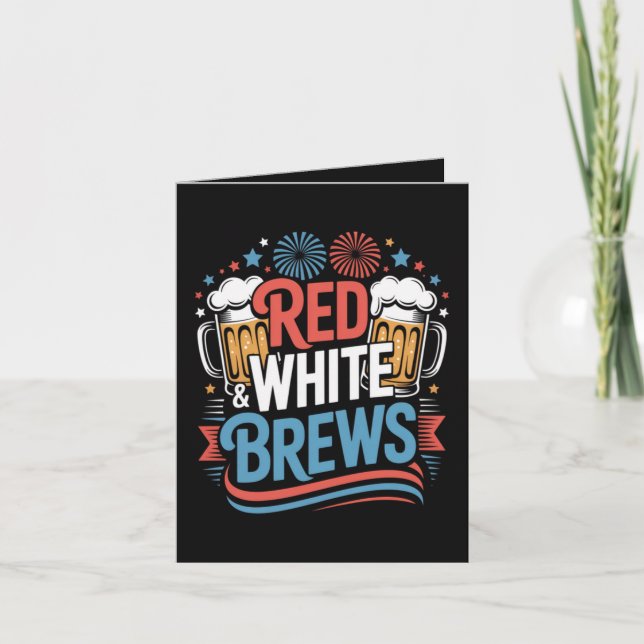 Beer 4th of July Holiday Card (Front)