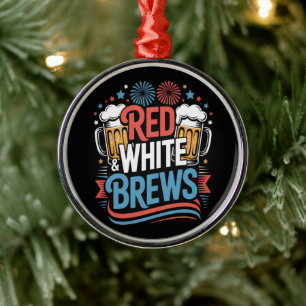 Beer 4th of July Metal Ornament