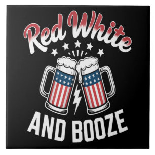 Beer 4th Of July , Patriotic Party Ceramic Tile
