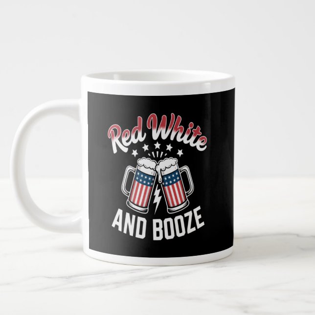 Beer 4th Of July , Patriotic Party Large Coffee Mug (Left)