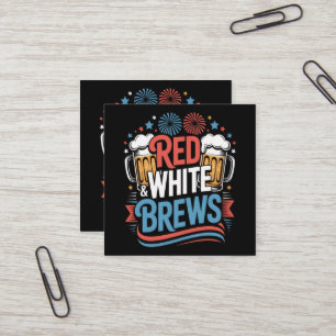Beer 4th of July Square Business Card