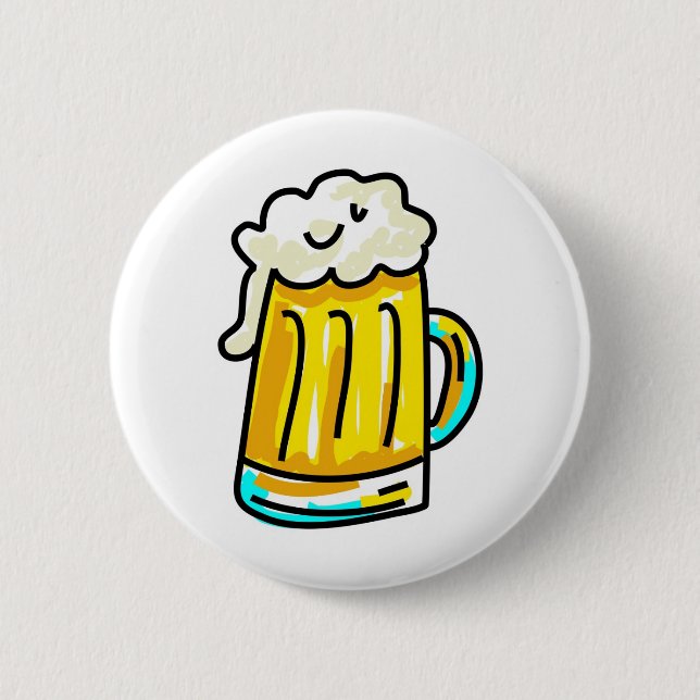 beer 6 cm round badge (Front)
