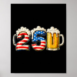 Beer Aamerican Flag 4th Of July Men Women America Poster