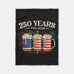 Beer Aamerican Flag 4th Of July Patriotic 250 Fleece Blanket