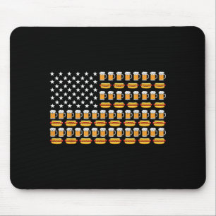 Beer Aamerican Flag Patriotic Drinking 4th Of July Mouse Pad