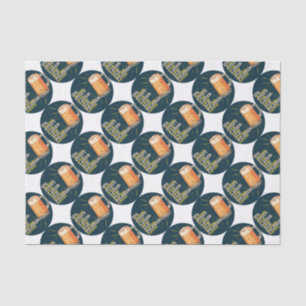 Beer Always, blue circle Tissue Paper