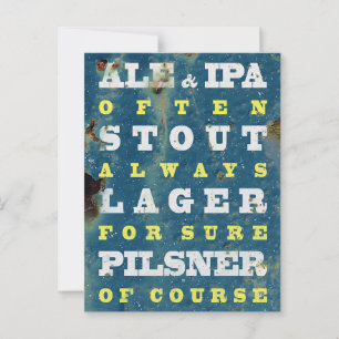 Beer Always. Vintage beer poster. Beer Postcard