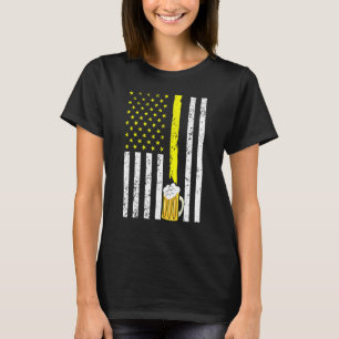 Beer American Flag 4th Of July Men Women Drinking T-Shirt