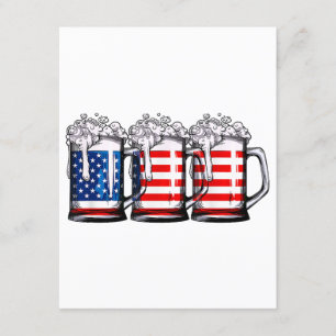 Beer American Flag 4th of July Men Women Merica Dr Enclosure Card