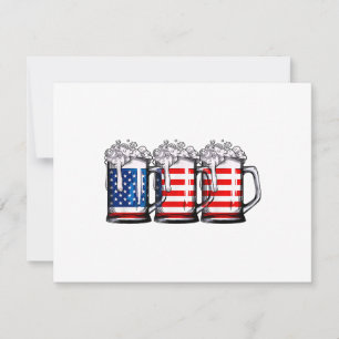 Beer American Flag 4th of July Men Women Merica Dr RSVP Card