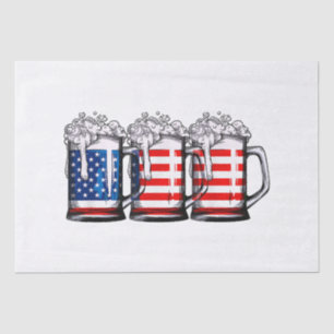 Beer American Flag 4th of July Men Women Merica Dr Tissue Paper