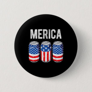 Beer American Flag 4th Of July Merica Usa Men Wome 6 Cm Round Badge