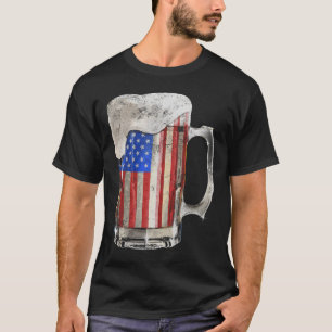 Beer American Flag 4th Of July Usa Drinking Party  T-Shirt