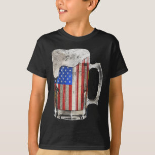 Beer American Flag 4th Of July Usa Drinking Party  T-Shirt