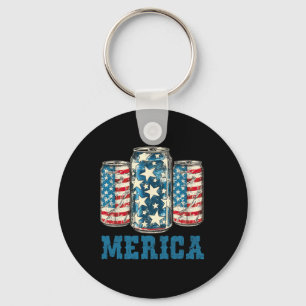 Beer American Flag Funny 4th Of July Merica Usa Dr Key Ring