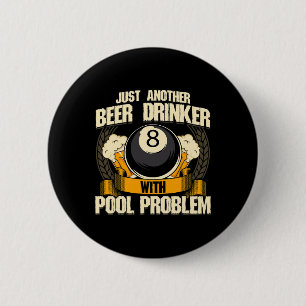 Beer & Billiards For Pool Hall Pub With Mugs & 6 Cm Round Badge