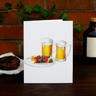 Beer And Barbecue Greeting Cards
