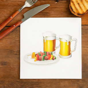 Beer And Barbecue Paper Napkins