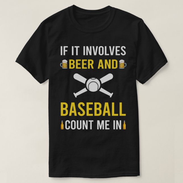 Beer And Baseball T-Shirt (Design Front)