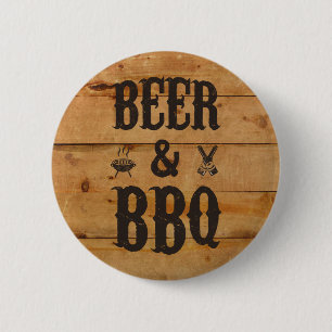 Beer and BBQ 6 Cm Round Badge