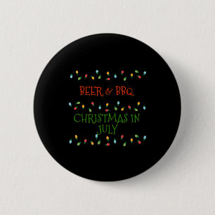 Beer And BBQ Christmas In July Gift 6 Cm Round Badge