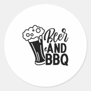 Beer and BBQ Classic Round Sticker