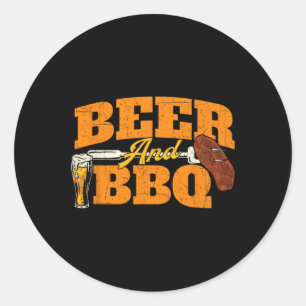 Beer And Bbq - Grilling Grill Pitmaster Byrbecue L Classic Round Sticker