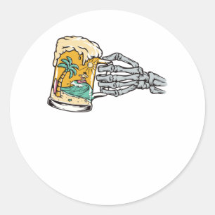 Beer and Beach Classic Round Sticker