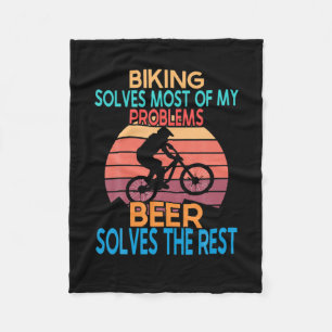 Beer And Biking Birthday Fleece Blanket