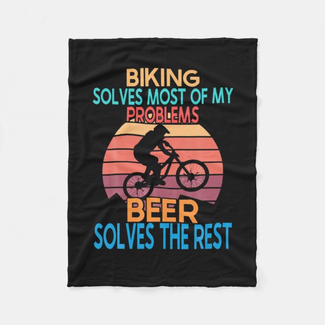 Beer And Biking Birthday Fleece Blanket (Front)