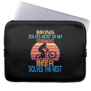 Beer And Biking Birthday Laptop Sleeve